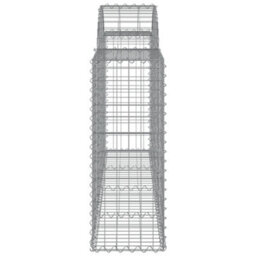 Berkfield Arched Gabion Baskets 4 Pcs 200X30X80/100 Cm Galvanised Iron - thumbnail 5