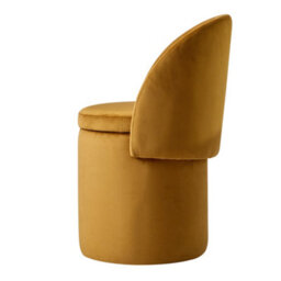 Nordlys Pouf With Backrest And Storage In Yellow Velvet Scandinavian Living Room - thumbnail 8