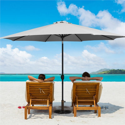 Yaheetech Grey 3.2M Tiltable Patio Parasol Market Umbrella With Crank - image 1