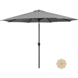 Yaheetech Grey 3.2M Tiltable Patio Parasol Market Umbrella With Crank - thumbnail 2