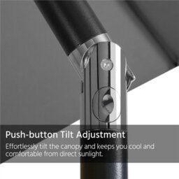Yaheetech Grey 3.2M Tiltable Patio Parasol Market Umbrella With Crank - thumbnail 6