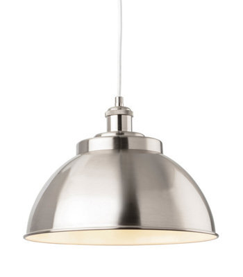 Luminosa Lighting Luminosa Genoa Industrial Dome Pendant Light Brushed Steel