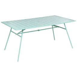 Beliani Garden Dining Table Terenzo 160 Cm 90 Cm Metal Mint Green