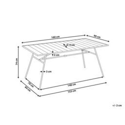 Beliani Garden Dining Table Terenzo 160 Cm 90 Cm Metal Mint Green - thumbnail 3