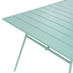 Beliani Garden Dining Table Terenzo 160 Cm 90 Cm Metal Mint Green - thumbnail 5