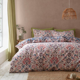 Pineapple Elephant Keera Floral Reversible Duvet Cover Set With Pillowcase Navy Blue - thumbnail 2