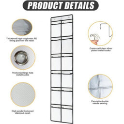 White 12 Pocket Shoe Holder Organiser Over The Door Hanging Shelf Rack Storage Hook - thumbnail 3