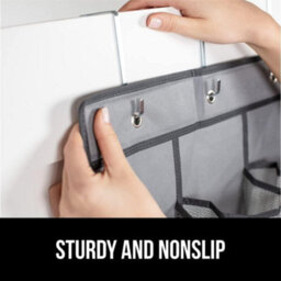 White 12 Pocket Shoe Holder Organiser Over The Door Hanging Shelf Rack Storage Hook - thumbnail 7