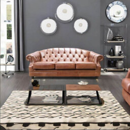 Chesterfield Handmade 3 Seater Sofa Settee Legacy Antique Whisky Leather In Victoria Style - thumbnail 2