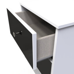 Taunton 2 Drawer Bedside Cabinet In Black & White (Ready Assembled) - thumbnail 5