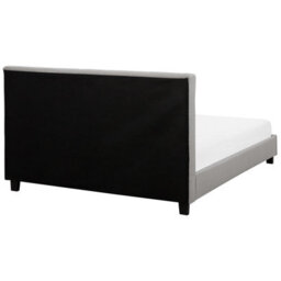 Beliani Bed Fabric La Rochelle 180 X 200 Cm (Eu Super King) Light Grey - thumbnail 5