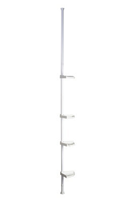 Orsina Telescopic Storage 4 Tier Corner Shelf, Shower Storage Rack With Slatted Shelves,  Bathroom Organizer Shelf - image 1
