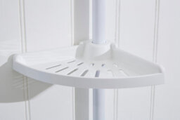 Orsina Telescopic Storage 4 Tier Corner Shelf, Shower Storage Rack With Slatted Shelves,  Bathroom Organizer Shelf - thumbnail 5