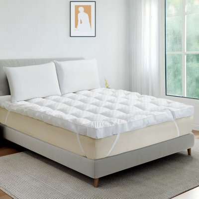 Belofay Dream Fit  Mattress Topper ,10Cm Extra Thick Mattress Topper ,100% Cotton Top 1400Gsm Polyester Fill - image 1