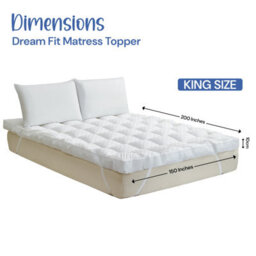 Belofay Dream Fit  Mattress Topper ,10Cm Extra Thick Mattress Topper ,100% Cotton Top 1400Gsm Polyester Fill - thumbnail 6