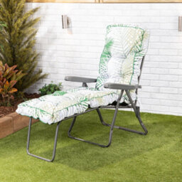 Alfresia Sun Lounger, Charcoal Frame With Bamboo Leaf Classic Cushion - thumbnail 4