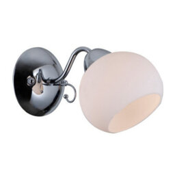 Luminosa Lighting Luminosa Stylized Wall Lamp Chrome, White 1 Light With White Shade, E27 - thumbnail 2