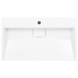Berkfield Chic Wash Basin 80X46X11 Cm Mineral Cast/marble Cast White - thumbnail 4