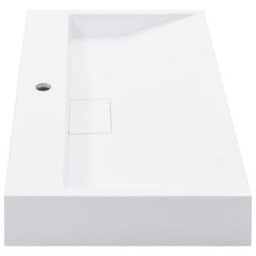 Berkfield Chic Wash Basin 80X46X11 Cm Mineral Cast/marble Cast White - thumbnail 5