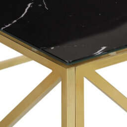 Berkfield Coffee Table Gold Stainless Steel And Tempered Glass - thumbnail 5