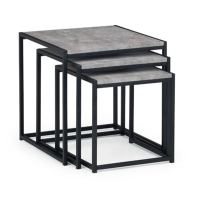 Oakham Harstad Concrete Nest Of 3 Tables In Concrete And Black - image 1