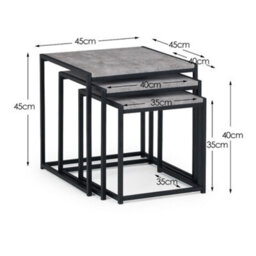 Oakham Harstad Concrete Nest Of 3 Tables In Concrete And Black - thumbnail 5
