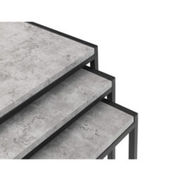 Oakham Harstad Concrete Nest Of 3 Tables In Concrete And Black - thumbnail 4