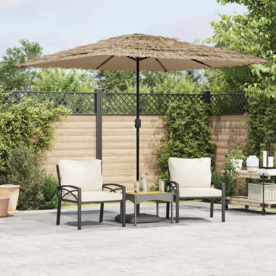 Walplus Garden Parasol With Steel Pole Brown 248X248X248 Cm - image 1