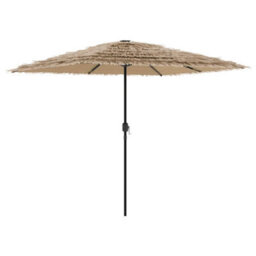 Walplus Garden Parasol With Steel Pole Brown 248X248X248 Cm - thumbnail 5