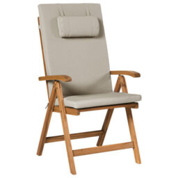 Beliani Set Of 2 Garden Chairs With Cushions Java Premium Acacia Wood Taupe - thumbnail 4