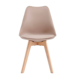 MCC Direct Set Of 2 Dining Chairs With Solid Wooden Legs And Seat Cushion Pad Brown - Eva By Mcc - thumbnail 4