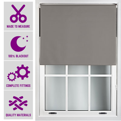 Furnished Made To Measure Blackout Roller Blinds - Dark Grey Roller Blind For Windows And Doors (W)240Cm (L)210Cm - image 1