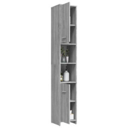 Berkfield Bathroom Cabinet Grey Sonoma 30X30X183.5 Cm Engineered Wood - thumbnail 8