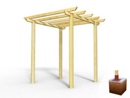 Edecks Royal Walkway Wooden Garden Pergola (W 2400mm X D 2400mm) With Steel Spikes (2.1M) - thumbnail 4