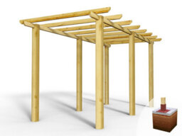 Edecks Heavy Duty Village Walkway Wooden Garden Pergola (W 2400mm X D 4800mm) With Concrete In Posts (2.7M) - thumbnail 4