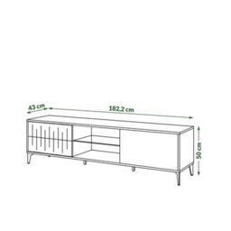 Heze Furniture Rimini Premium Tv Unit With Storage Modern Textured Drawers - thumbnail 4