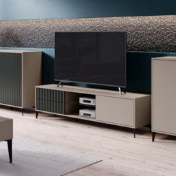 Heze Furniture Rimini Premium Tv Unit With Storage Modern Textured Drawers - thumbnail 1