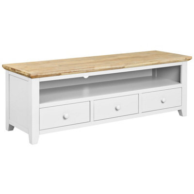 Statement Furniture Florence Large White Tv Stand With 3 Drawers And Shelf - image 1