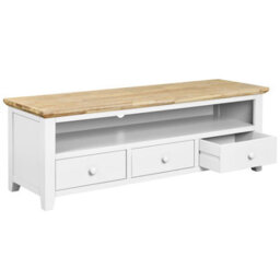 Statement Furniture Florence Large White Tv Stand With 3 Drawers And Shelf - thumbnail 4