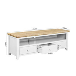 Statement Furniture Florence Large White Tv Stand With 3 Drawers And Shelf - thumbnail 3
