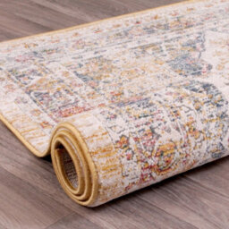 White Traditional Abstarct Easy To Clean Floral Rug For Dining Room-66Cm X 100Cm - thumbnail 5