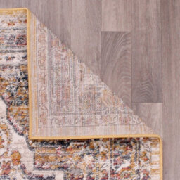 White Traditional Abstarct Easy To Clean Floral Rug For Dining Room-66Cm X 100Cm - thumbnail 6
