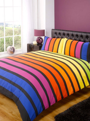 Rapport Home Soho Strip Polycotton Duvet Set With Pillowcase