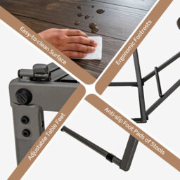 Costway 3-Piece Round Table & Stool Set Dining Bar Table W/ 2 Foldable Stools - thumbnail 8