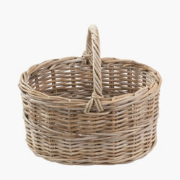 Pacific Lifestyle Tobs Grey Kubu Rattan Straight Shopping Basket - thumbnail 2