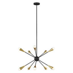 Elegant 10-Bulb Chandelier Pendant Light In Midnight Black With Led G9 Bulbs