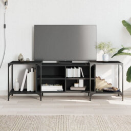 Berkfield Tv Cabinet Black 153X37X50 Cm Engineered Wood - thumbnail 1