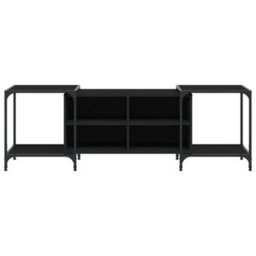 Berkfield Tv Cabinet Black 153X37X50 Cm Engineered Wood - thumbnail 4