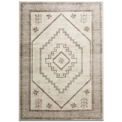 Bedlooms Radiant Cashmere Rug 120X170Cm, Geometric Rug, Anti Slip, Stain Resistant, Bed & Dining Room Rug