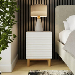 Ribbed 2 Drawer Bedside Table Pair - thumbnail 4